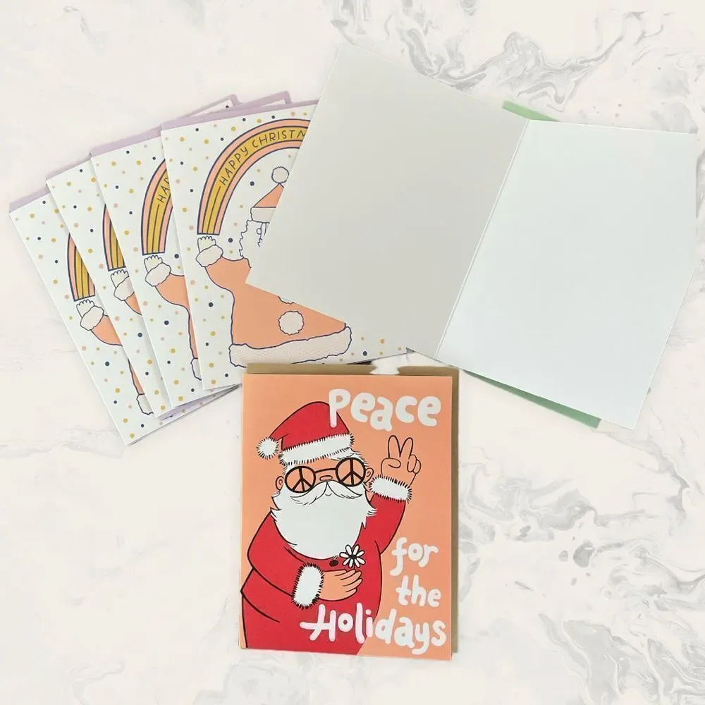 NWOT Set of  6 Christmas Greeting Cards - size 4” x 5 1/2” - multicolor